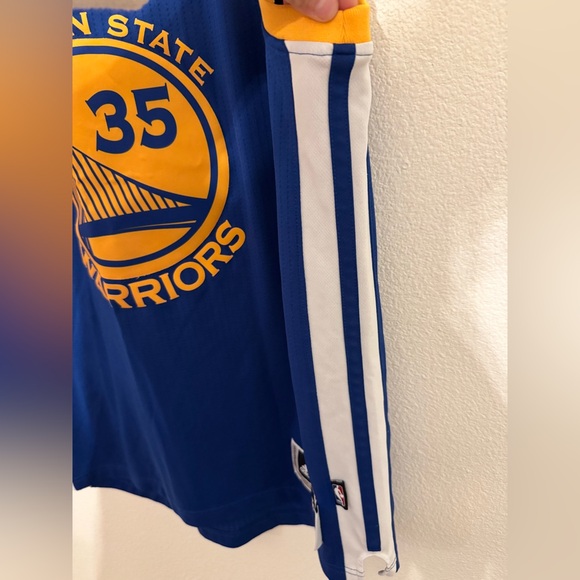 Adidas Kevin Durant Golden State Warriors Men’s Sz Med Jersey Blue/Gold - Picture 6 of 6